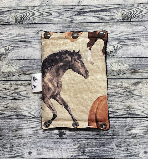4.5" Horse & Black Minky