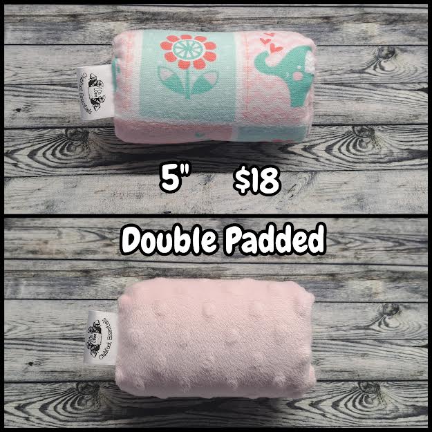 5" Elephant & Flower Textiles & Light Pink Minky with extra padding