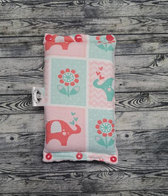 5" Elephant & Flower Textiles & Light Pink Minky with extra padding