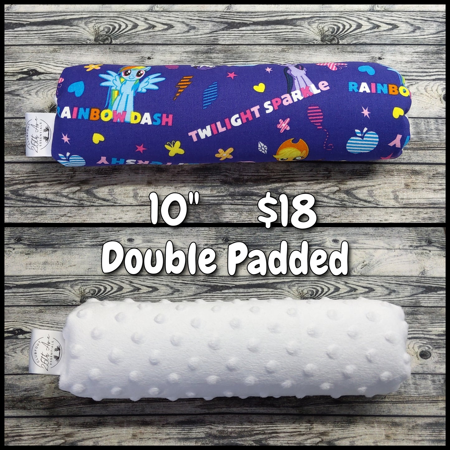 My Little Pony & White Minky + extra padding (10")