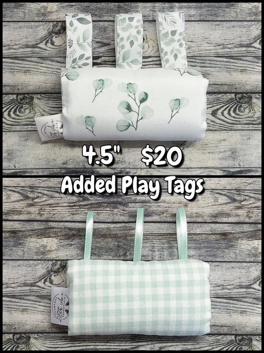 4.5" Sage Leaves & Plaid + Play Tags