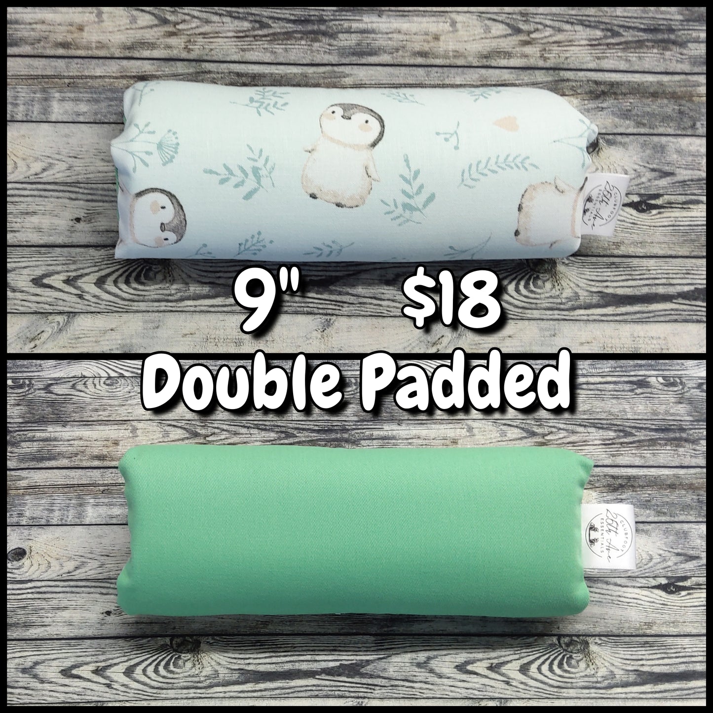 9" Penguins & Green Canvas + extra padding