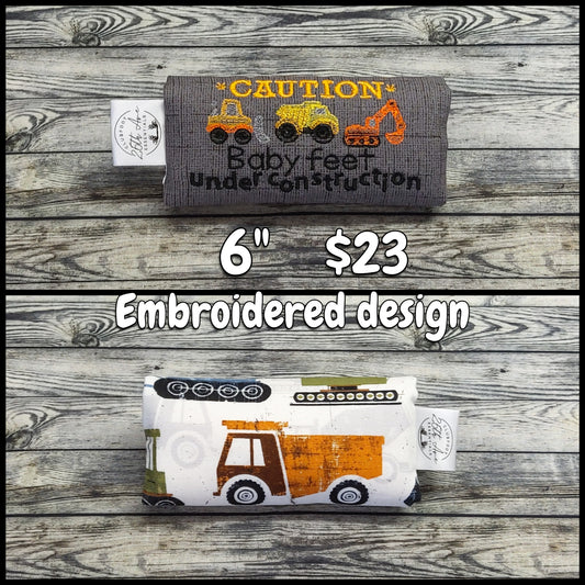 6" Construction / Charcoal Canvas + Embroidery Design