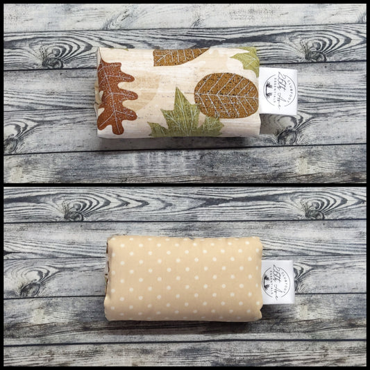 4.5" Fall Leaves & Beige Dots