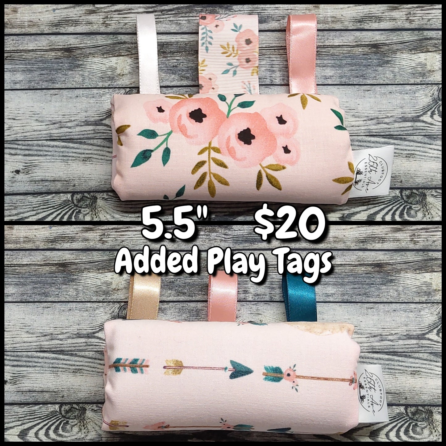 5.5" Pink Floral & Pink Arrows + Play Tags