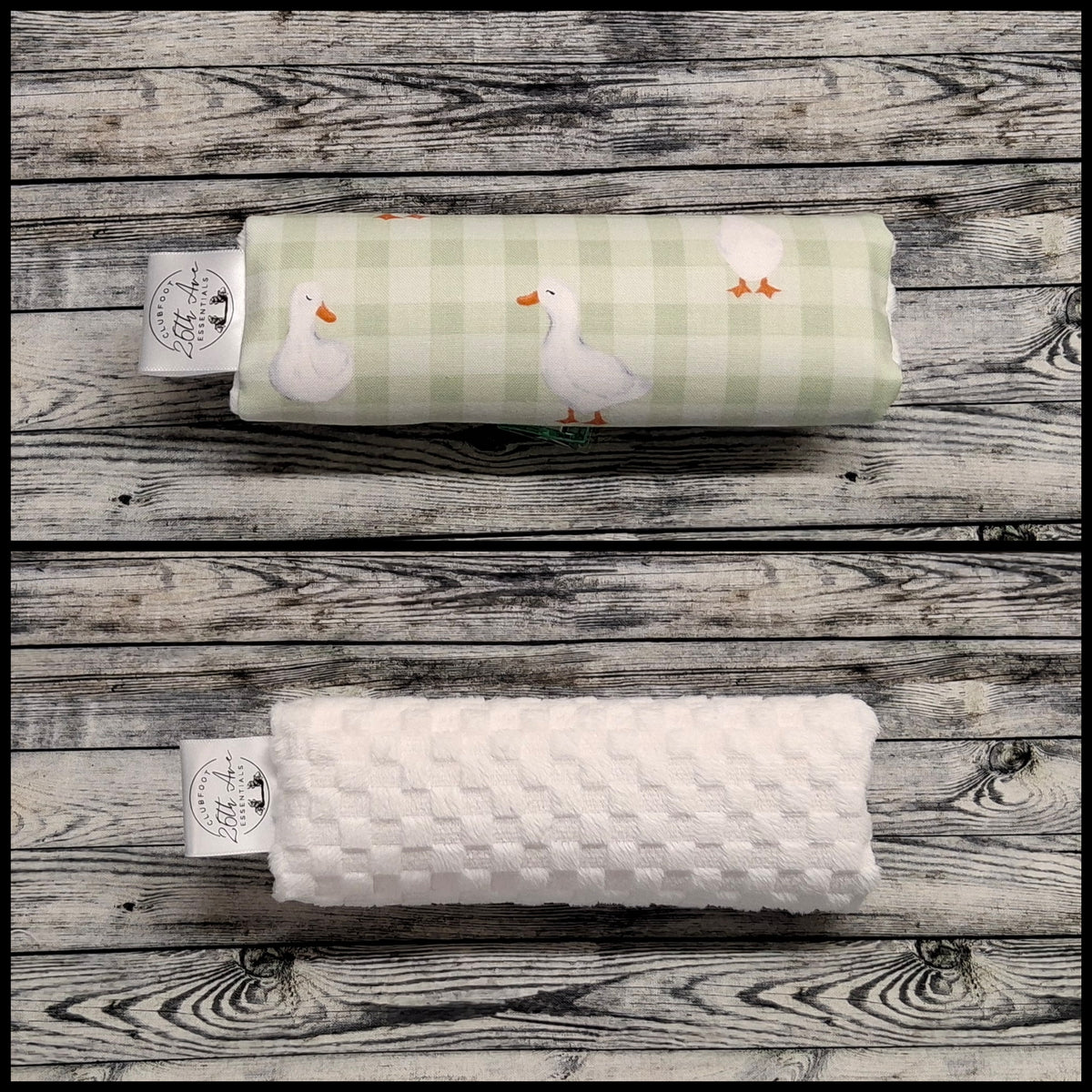 6.5" Duck Plaid & White Minky Squares