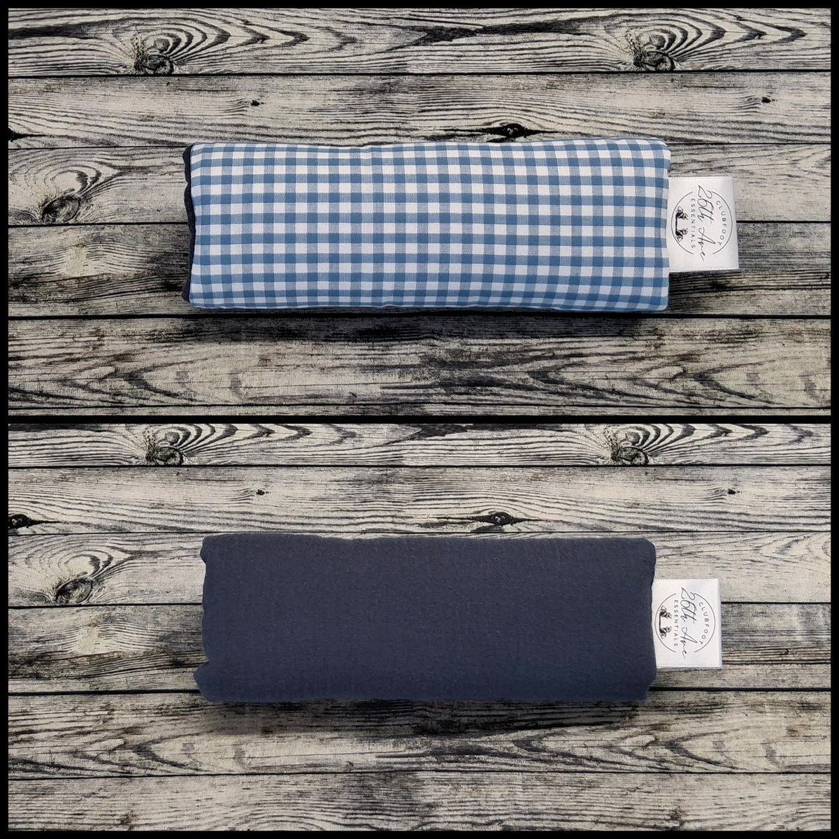 6.5" Blue Plaid & Navy Muslin