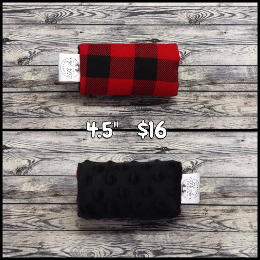 4.5" Buffalo Plaid & Black Minky