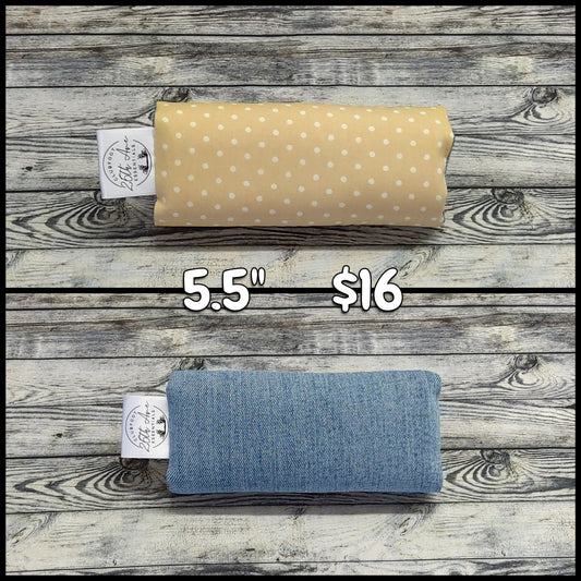 5.5" Beige Dot & Denim