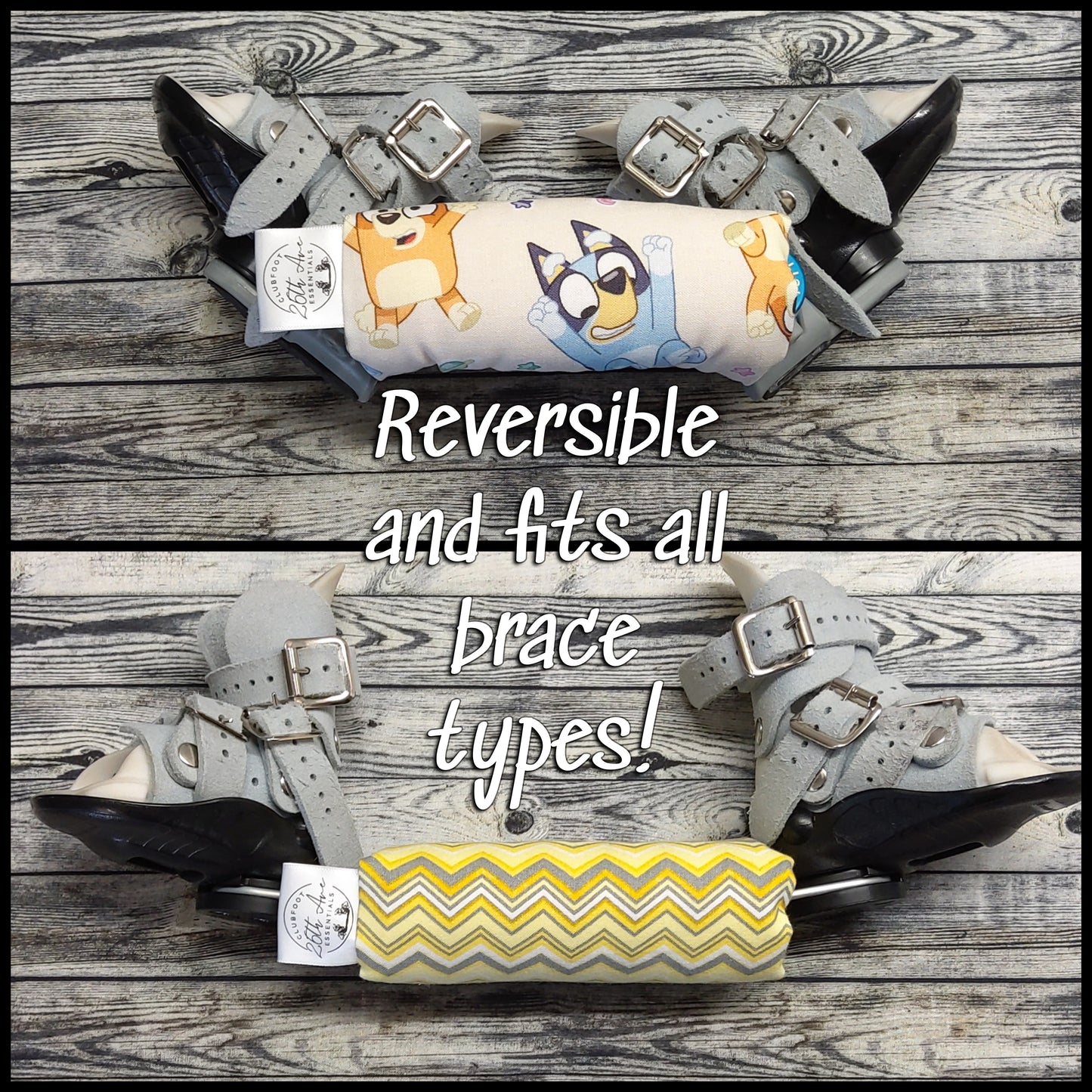 5.5" Bluey/Bingo & Yellow Chevron