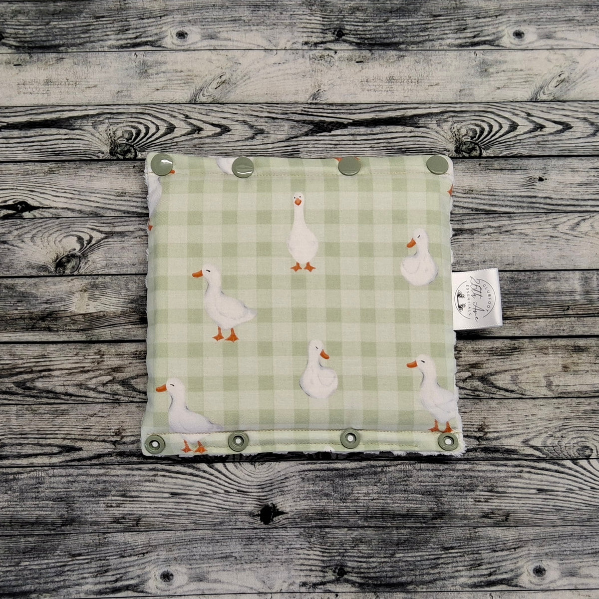 6.5" Duck Plaid & White Minky Squares