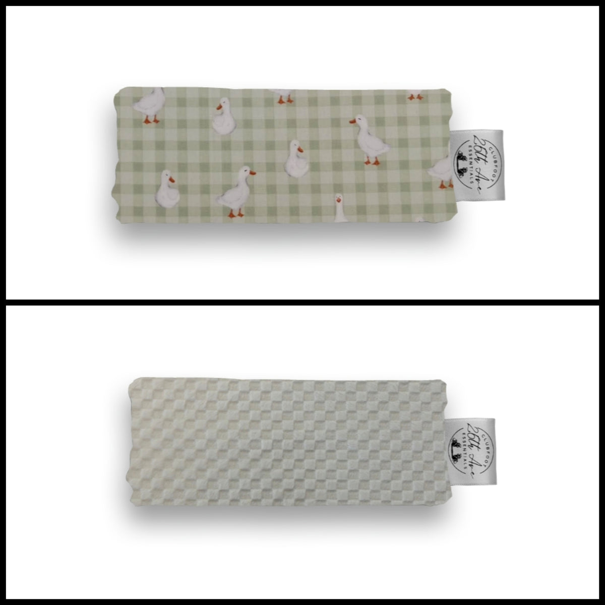 6.5" Duck Plaid & White Minky Squares