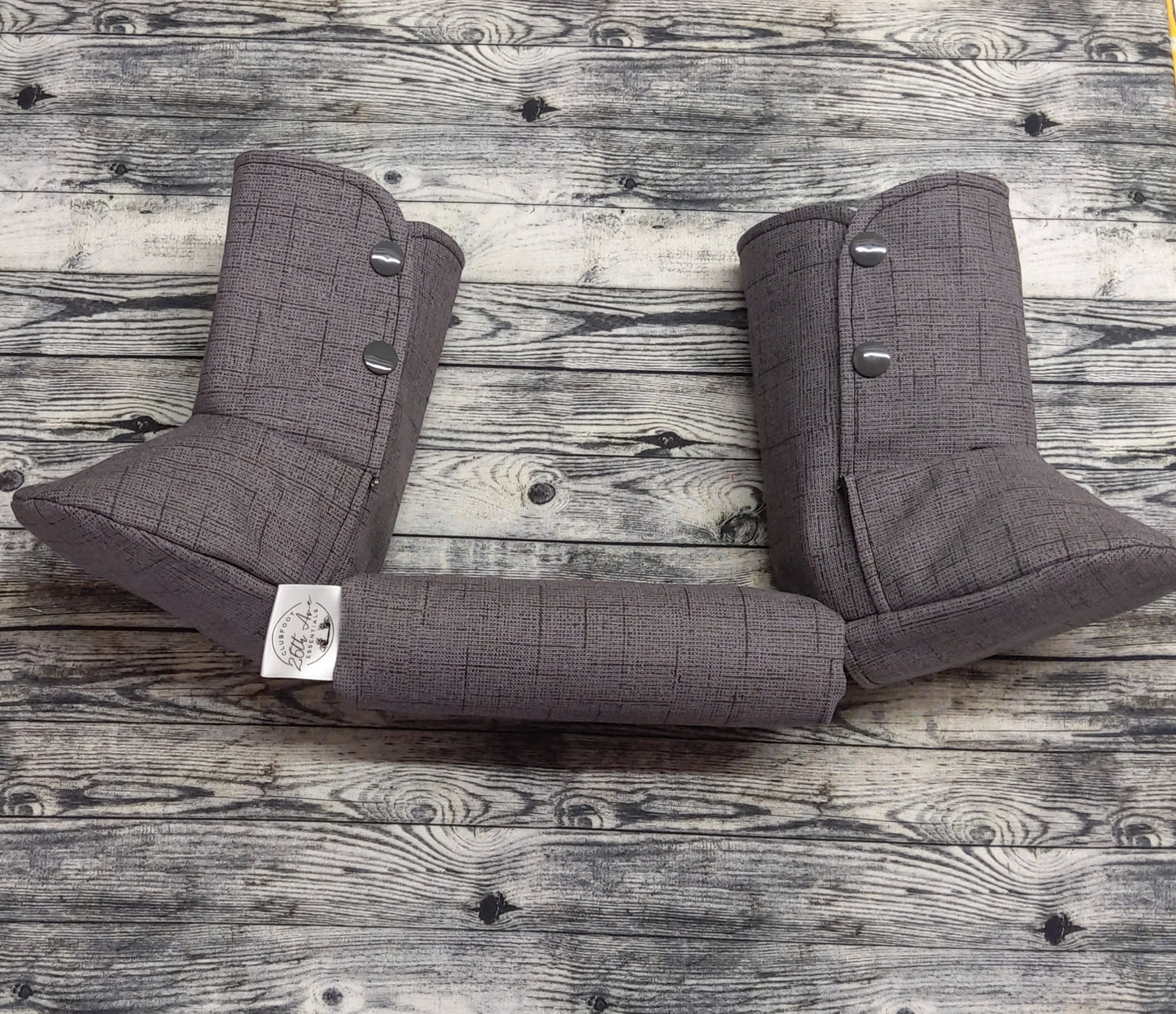 6.5" Charcoal Canvas & Black Cotton