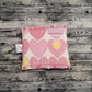 7" Pink Stitched Hearts & Light Pink Minky