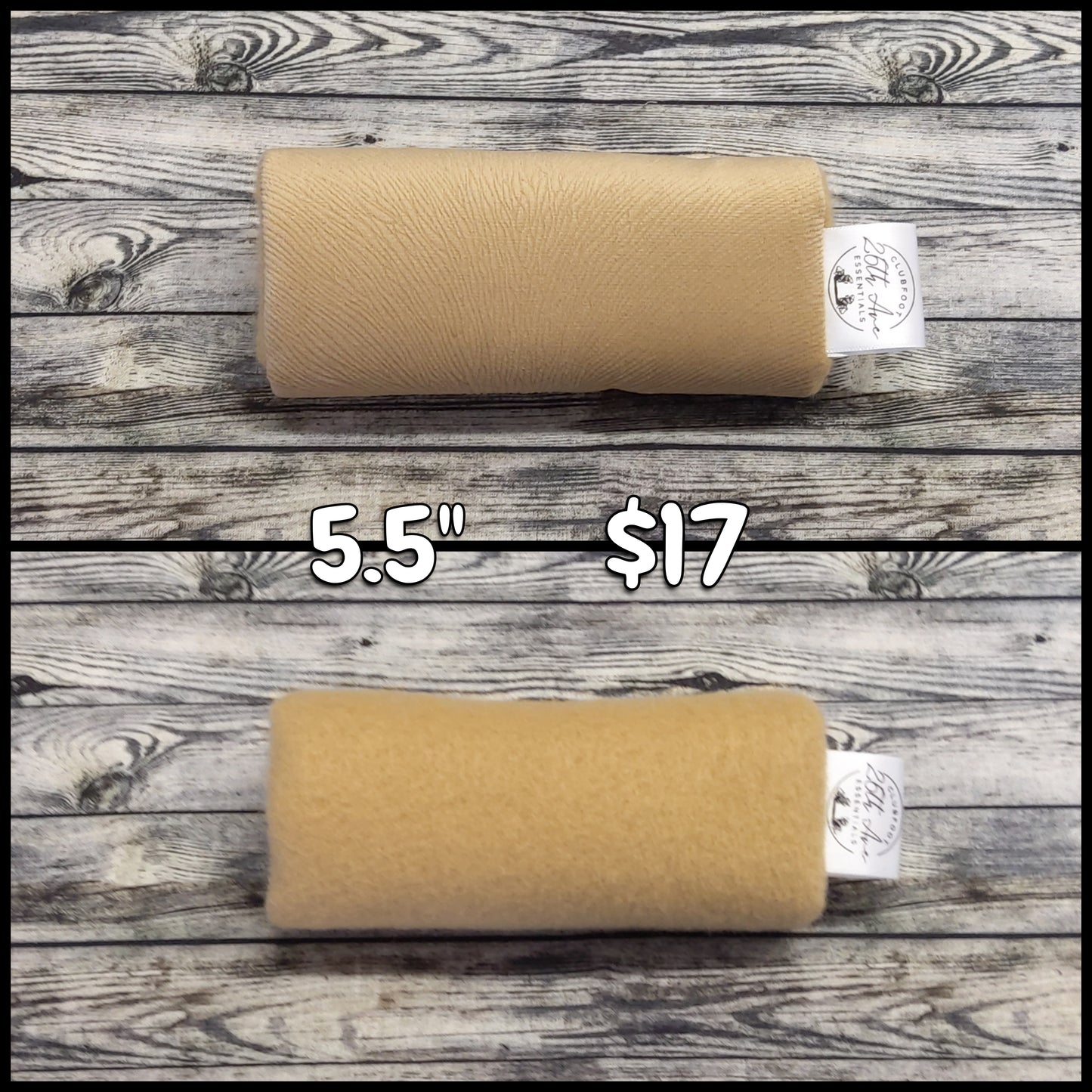 5.5" Beige Suede & Fleece