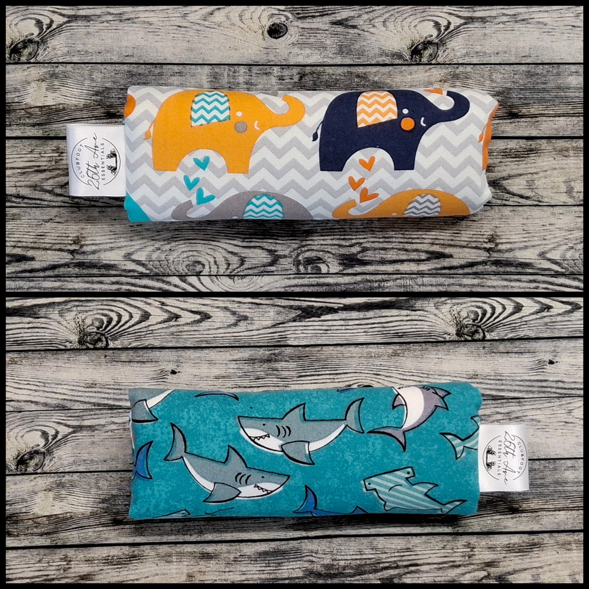 6.5" Elephants & Aqua Sharks