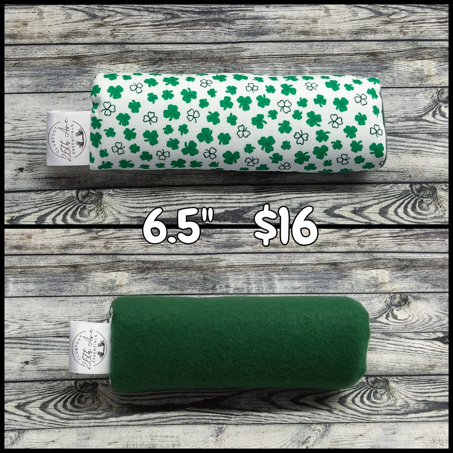 6.5" Mini Clovers & Green Fleece