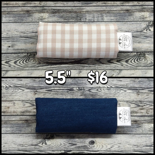 5.5" Beige Plaid & Denim