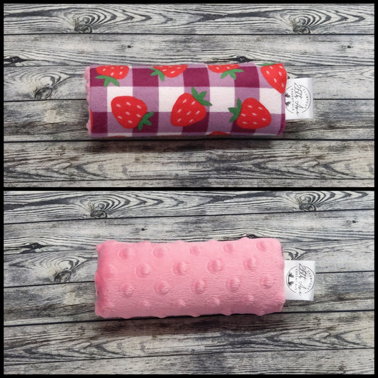 6" Strawberry Plaid & Pink Minky