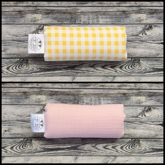 5.5" Yellow Plaid & Light Pink Muslin