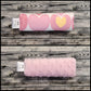 7" Pink Stitched Hearts & Light Pink Minky