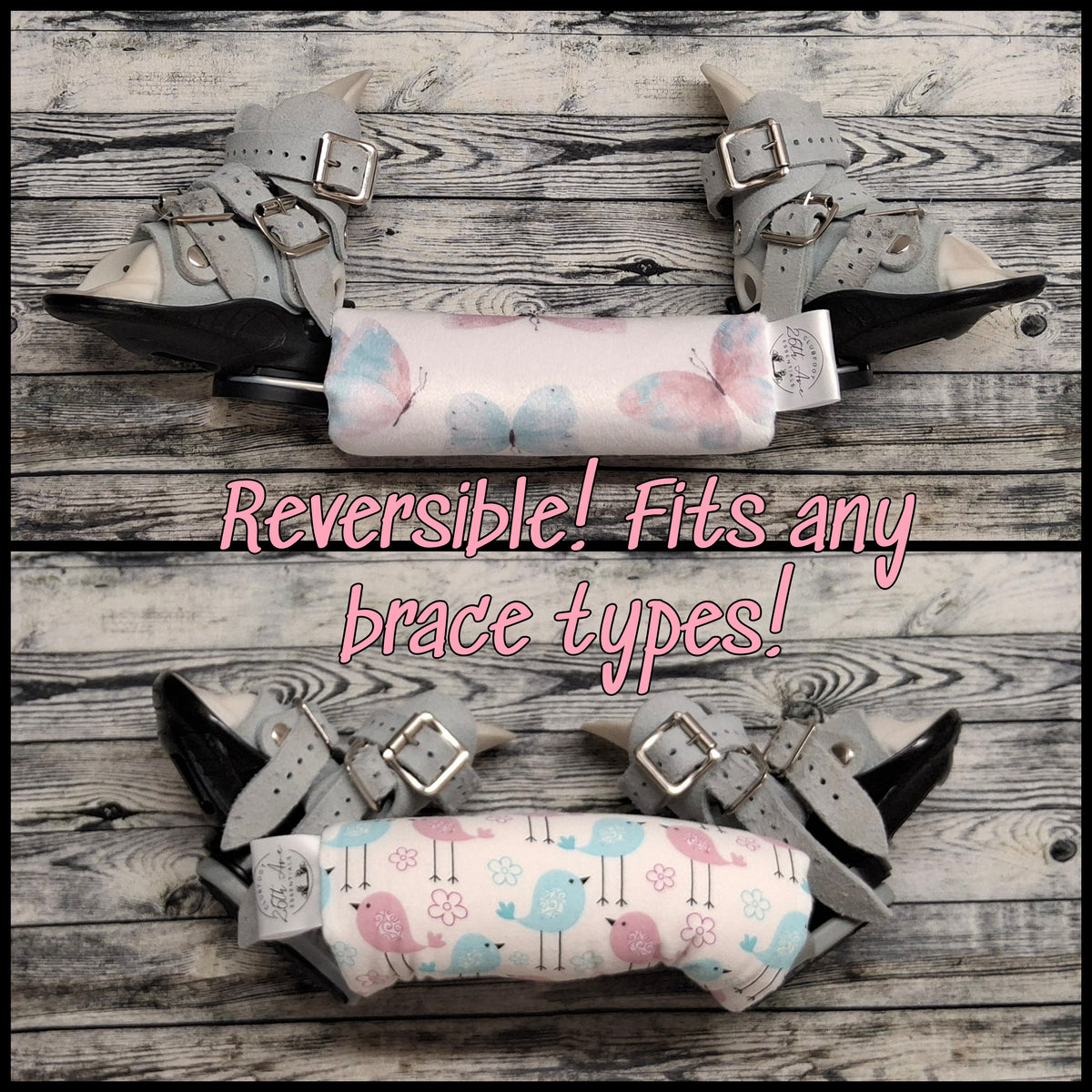 6" Pink Blue Butterflies & Birds