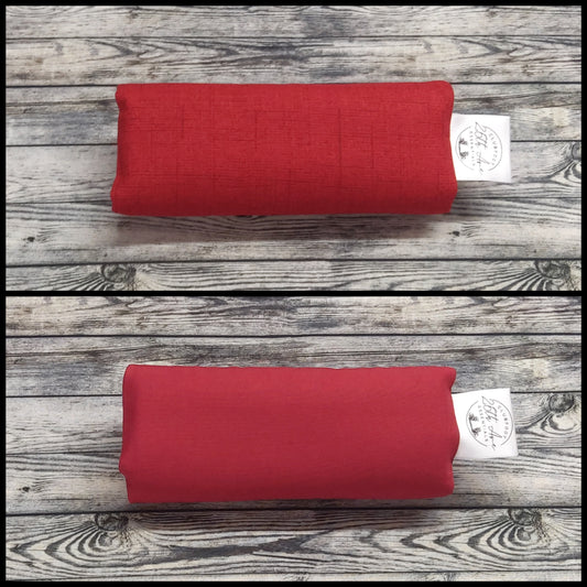 6" Red Canvas & Burgundy Cotton