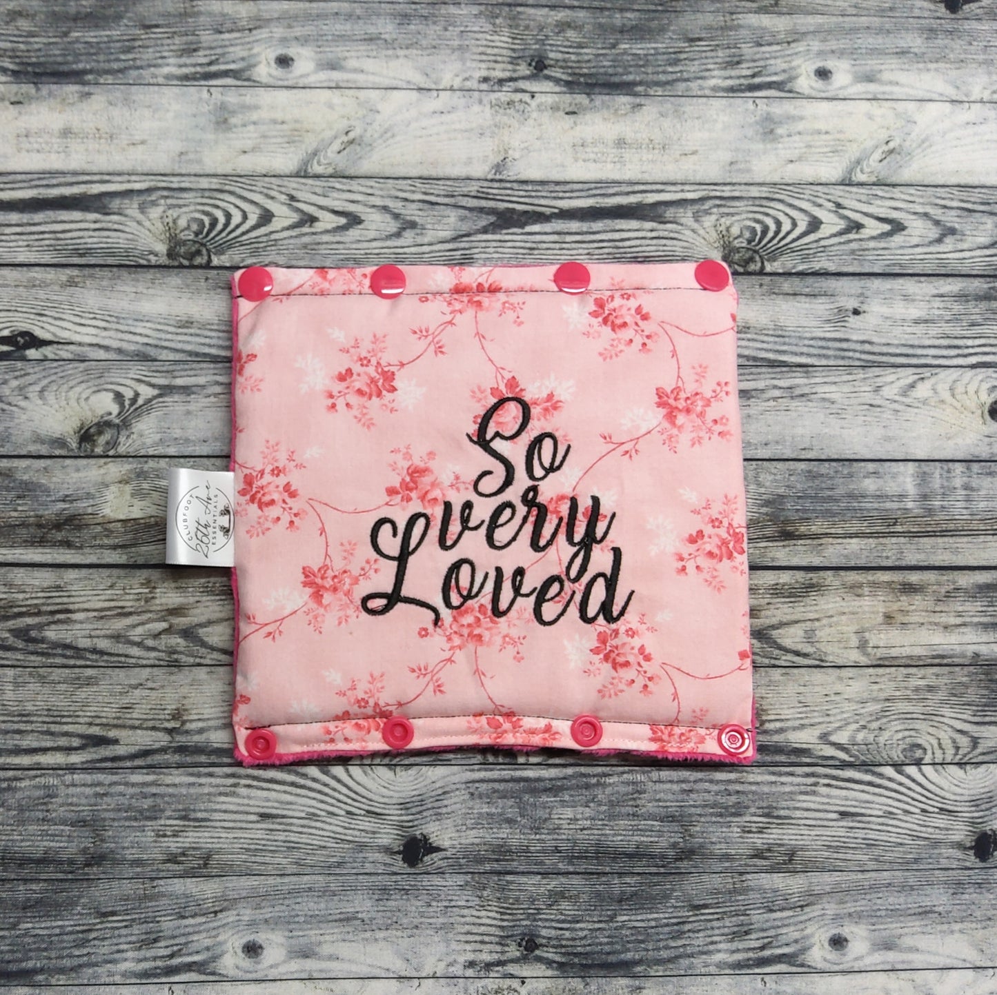 7" "So Very Loved" Floral & Hot Pink Minky