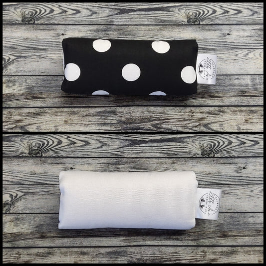 5.5" White Dots on Black & White Canvas