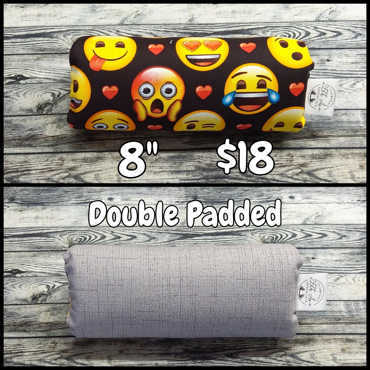 8" Emojis & Grey Canvas + extra padding