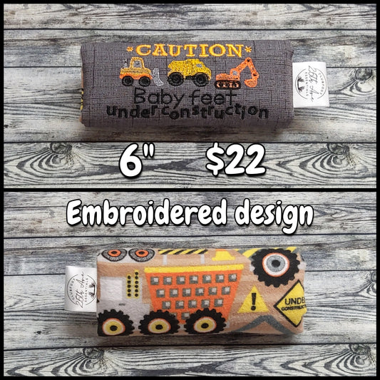 6" Construction / Charcoal Canvas + Embroidery Design