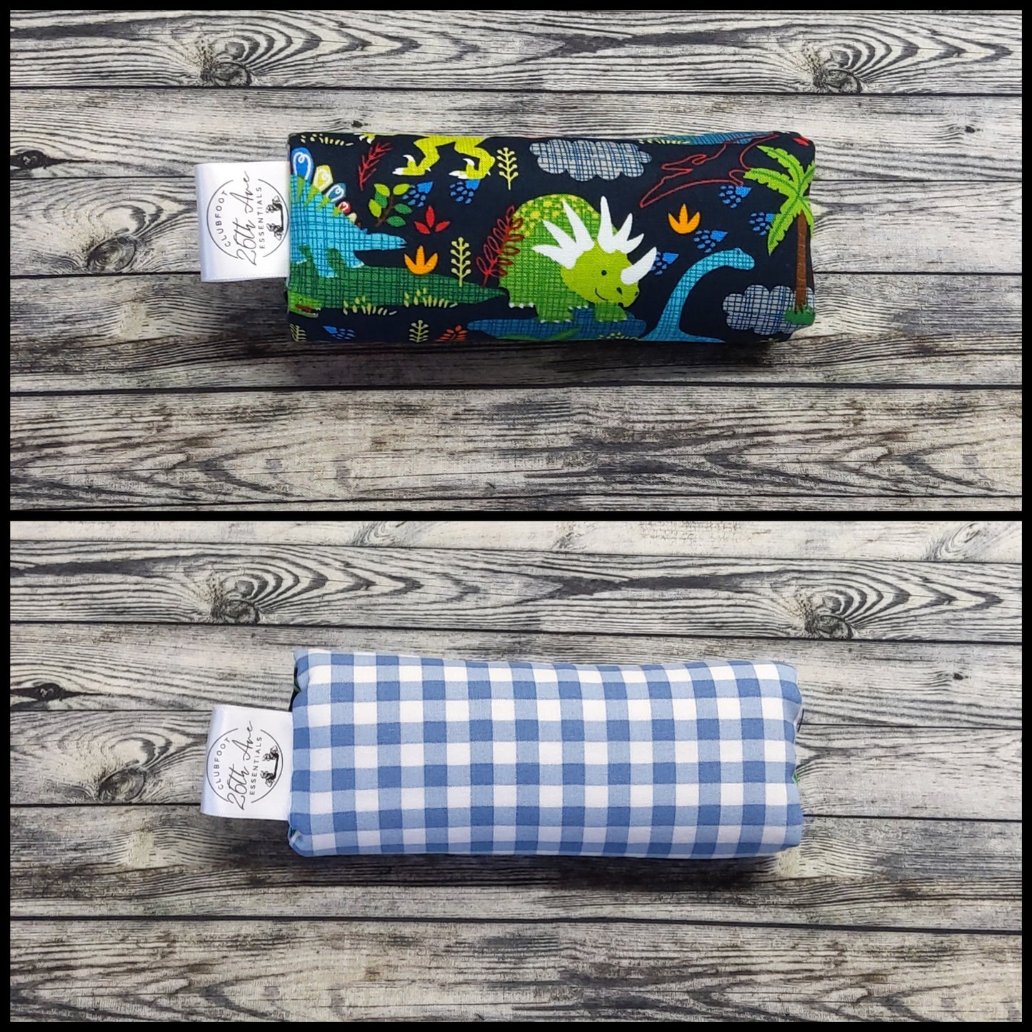 6" Dinos & Blue Plaid