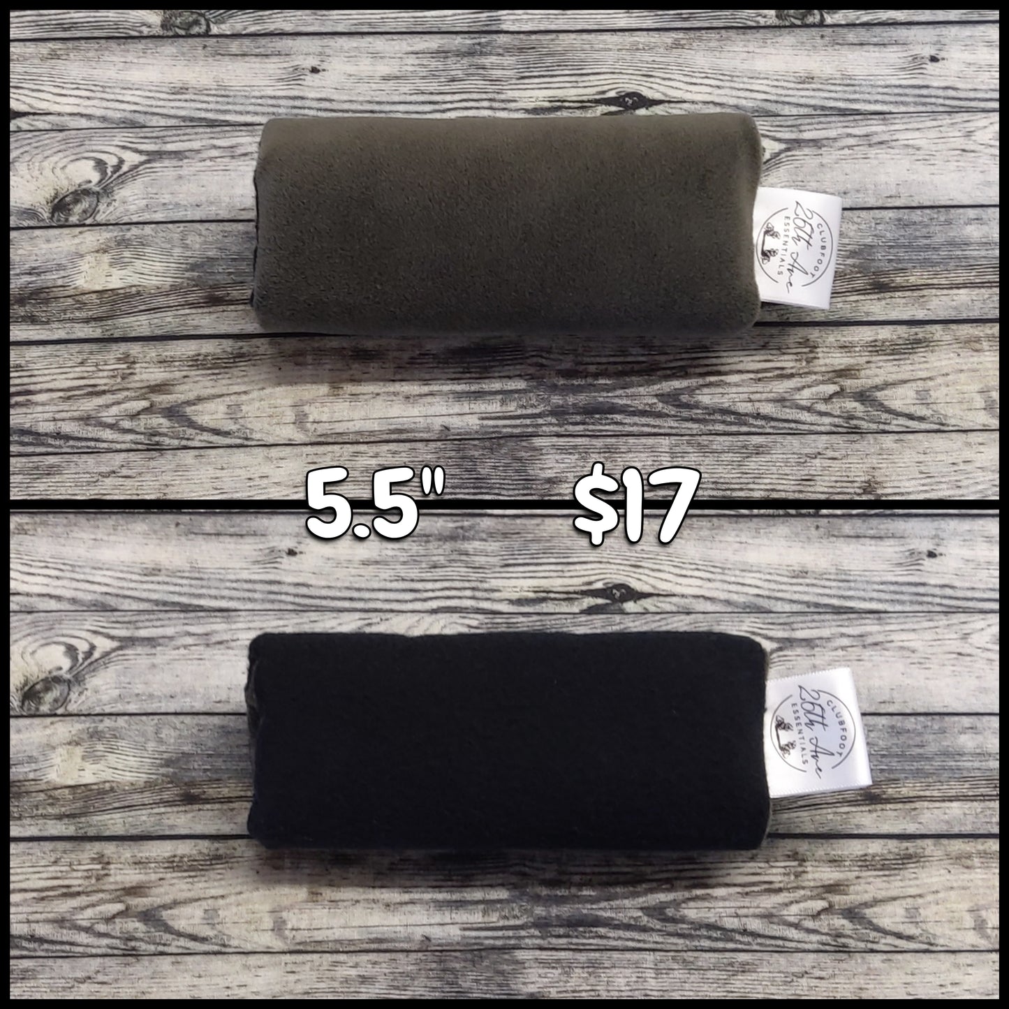 5.5" Charcoal Suede & Black Flannel