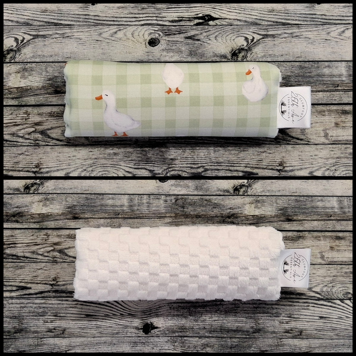 6.5" Duck Plaid & White Minky Squares