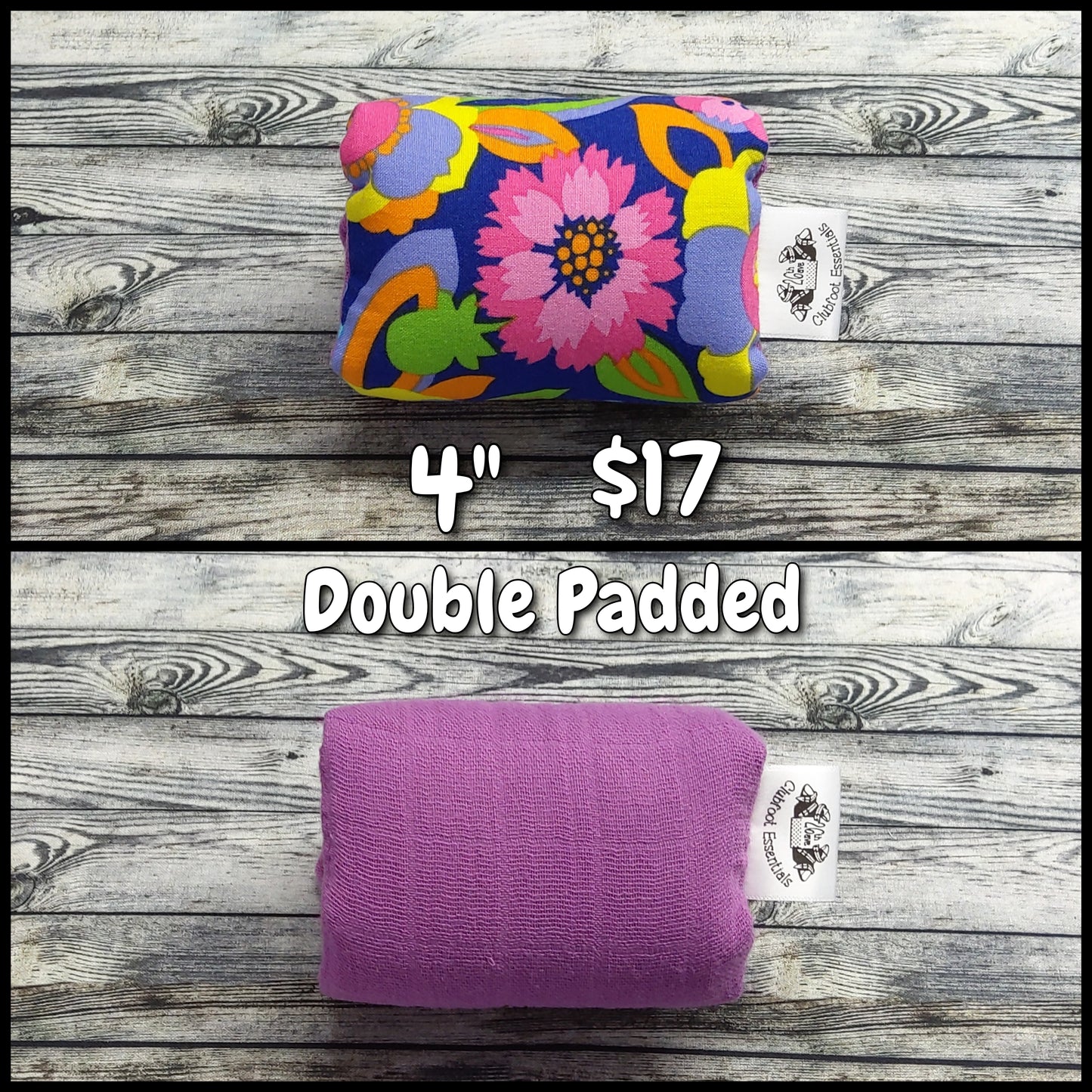 4" Bright Floral & Purple Muslin + extra padding