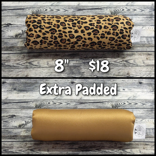 8" Leopard Print & Gold Silk + extra padding
