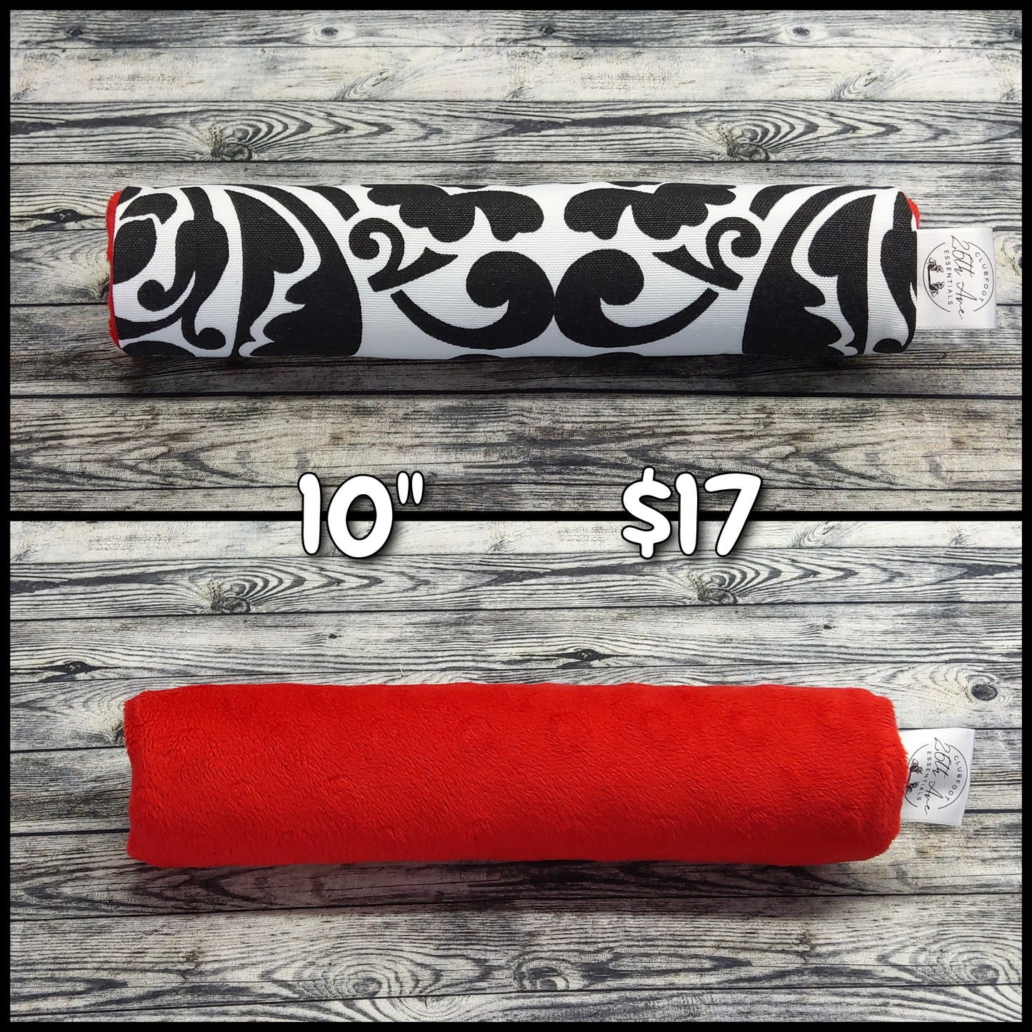 Black & White Floral & Red Minky (10")