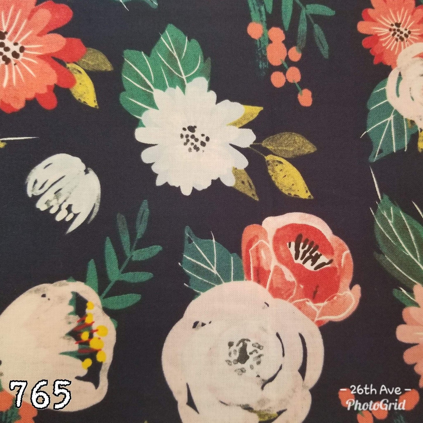 Navy Floral Bar Cover